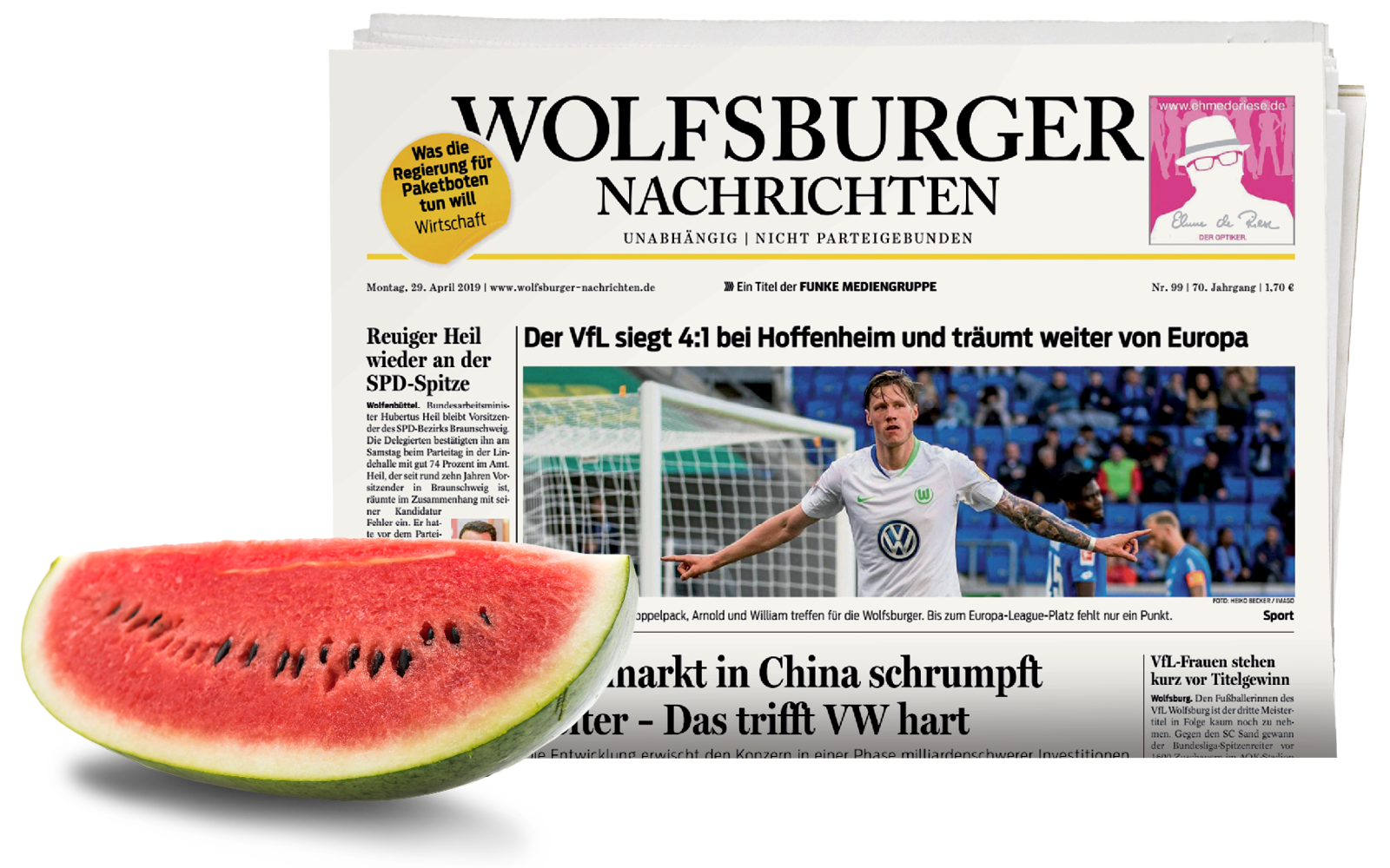 Morgens die gedruckte Zeitung druckfrisch im Briefkasten.